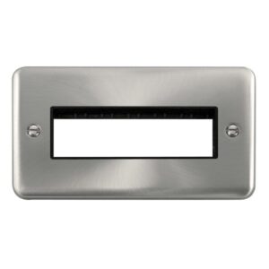 Click Scolmore - Click Deco Plus 2 Gang Minigrid Unfurnished Plate 6 In-Line Apertures (DPSC426BK)
