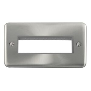 Click Scolmore - Click Deco Plus 2 Gang Minigrid? Unfurnished Plate 6 In-Line Apertures (DPSC426GY)