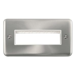 Click Scolmore - Click Deco Plus 2 Gang Minigrid Unfurnished Plate 6 In-Line Apertures (DPSC426WH)