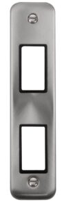 Click Scolmore - Click Deco Plus 2 Gang Minigrid Unfurnished Architrave Plate 2 Apertures (DPSC472BK)