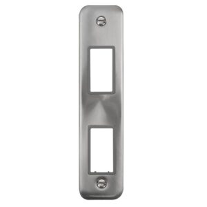 Click Scolmore - Click Deco Plus 2 Gang Minigrid? Unfurnished Architrave Plate 2 Apertures (DPSC472GY)