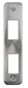 Click Scolmore - Click Deco Plus 2 Gang Minigrid Unfurnished Architrave Plate 2 Apertures (DPSC472WH)