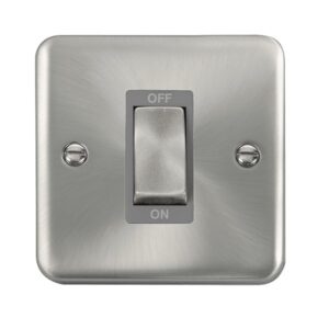 Click Scolmore - Click Deco Plus 50A Ingot 1 Gang Double Pole Plate Switch (DPSC500GY)