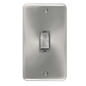 Click Scolmore - Click Deco Plus 50A Ingot 2 Gang (Vertica) Double Pole Plate Switch (DPSC502GY)