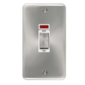Click Scolmore - Click Deco Plus 45A Ingot 2 Gang Dp Switch With Neon (DPSC503WH)