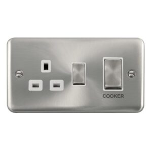 Click Scolmore - Click Deco Plus 45A Ingot 2 Gang Dp Switch With 13A Dp Switched Socket (DPSC504WH)