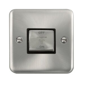 Click Scolmore - Click Deco Plus 10A Ingot 3 Pole Fan Isolation Plate Switch (DPSC520BK)
