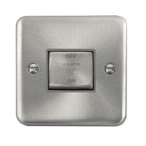 Click Scolmore - Click Deco Plus 10A Ingot 3 Pole Fan Isolation Plate Switch (DPSC520GY)