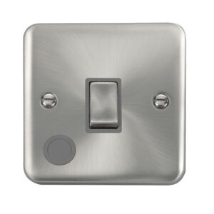 Click Scolmore - Click Deco Plus 20A Ingot Double Pole Plate Switch With Optional Flex Outlet (DPSC522GY)