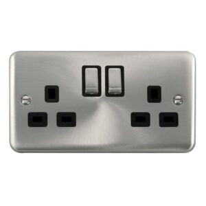 Click Scolmore - Click Deco Plus 13A Ingot 2 Gang Dp Switched Socket (DPSC536BK)