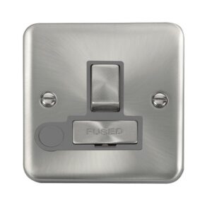 Click Scolmore - Click Deco Plus 13A Ingot Double Pole Switched Fused Connection Unit With Optional Flex Outlet (DPSC551GY)