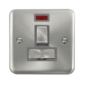 Click Scolmore - Click Deco Plus 13A Ingot Double Pole Switched Fused Connection Unit With Neon (DPSC752GY)