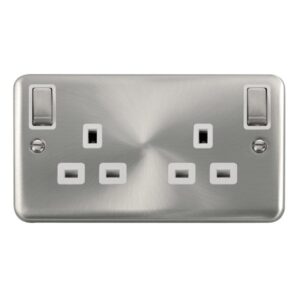 Click Scolmore - Click Deco Plus 13A 2Gang Outboard Switch Skt Dp Sc Wh (DPSC836WH)