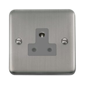 Click Scolmore - Click Deco Plus 5A Round Pin Socket Outlet (DPSS038GY)