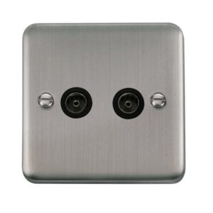 Click Scolmore - Click Deco Plus Twin Coaxial Outlet (DPSS066BK)