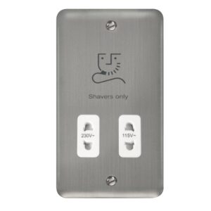 Click Scolmore - Click Deco Plus 115/230V Dual Voltage Shaver Socket (DPSS100WH)