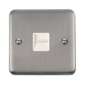 Click Scolmore - Click Deco Plus Single Telephone Outlet Master (DPSS120WH)