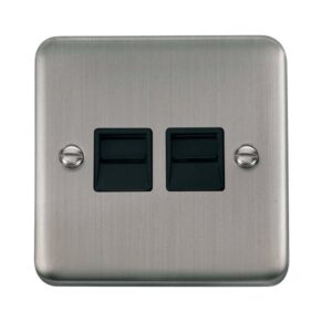 Click Scolmore - Click Deco Plus Twin Telephone Outlet Master (DPSS121BK)
