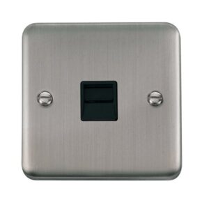 Click Scolmore - Click Deco Plus Single Telephone Outlet Secondary (DPSS125BK)