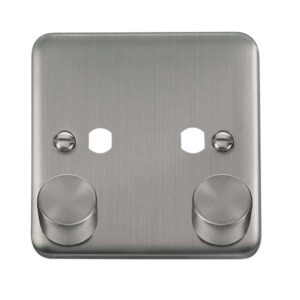 Click Scolmore - Click Deco Plus Dpss 2 Gang Double Dimmer Plate & Knobs (DPSS152PL)