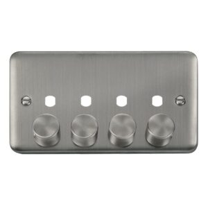 Click Scolmore - Click Deco Plus Dpss 4 Gang Double Dimmer Plate & Knobs (DPSS154PL)