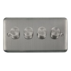 Click Scolmore - Click Deco Plus 4 Gang 2 Way 400Va Dimmer Switch (DPSS154)