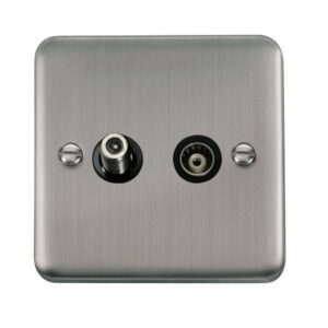 Click Scolmore - Click Deco Plus Isolated Satellite & Isolated Coaxial Outlet (DPSS157BK)
