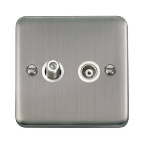 Click Scolmore - Click Deco Plus Isolated Satellite & Isolated Coaxial Outlet (DPSS157WH)