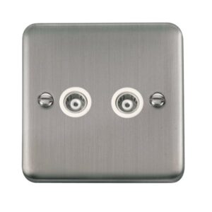 Click Scolmore - Click Deco Plus Twin Isolated Coaxial Outlet (DPSS159WH)
