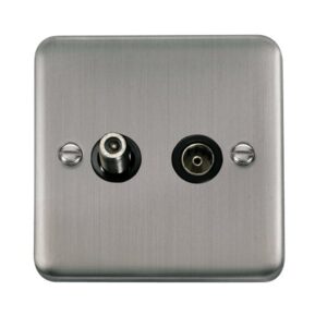Click Scolmore - Click Deco Plus Non-Isolated Satellite & Non-Isolated Coaxial Outlet (DPSS170BK)