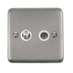 Click Scolmore - Click Deco Plus Non-Isolated Satellite & Non-Isolated Coaxial Outlet (DPSS170WH)
