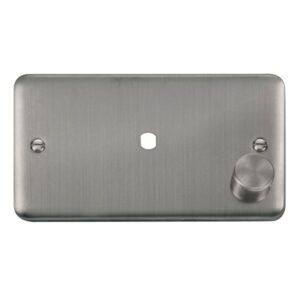 Click Scolmore - Click Deco Plus 2 Gang Dimmer Plate & Knob (630W Or 1000W) 1 Aperture (DPSS185)
