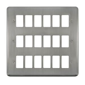 Click Deco Plus 18 Gang GridPro Frontplate Stainless Steel