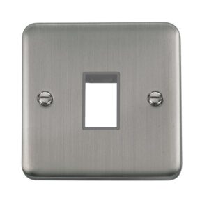 Click Scolmore - Click Deco Plus 1 Gang Minigrid? Unfurnished Plate 1 Aperture (DPSS401GY)