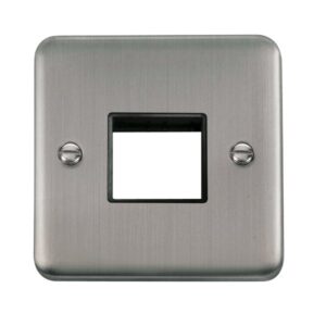 Click Scolmore - Click Deco Plus 1 Gang Minigrid Unfurnished Plate 2 Apertures (DPSS402BK)