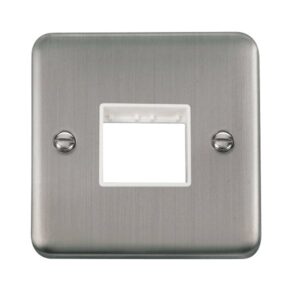 Click Scolmore - Click Deco Plus 1 Gang Minigrid Unfurnished Plate 2 Apertures (DPSS402WH)