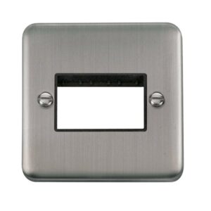 Click Scolmore - Click Deco Plus 1 Gang Minigrid Unfurnished Plate 3 Apertures (DPSS403BK)
