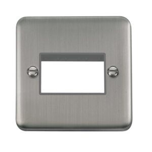 Click Scolmore - Click Deco Plus 1 Gang Minigrid? Unfurnished Plate 3 Apertures (DPSS403GY)