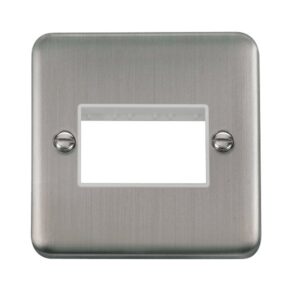 Click Scolmore - Click Deco Plus 1 Gang Minigrid Unfurnished Plate 3 Apertures (DPSS403WH)