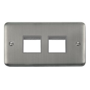 Click Scolmore - Click Deco Plus 2 Gang Minigrid? Unfurnished Plate 2 X 2 Apertures (DPSS404GY)