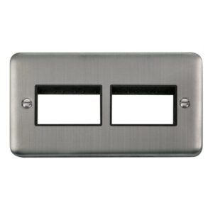 Click Scolmore - Click Deco Plus 2 Gang Minigrid Unfurnished Plate 2 X 3 Apertures (DPSS406BK)