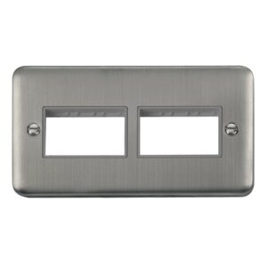 Click Scolmore - Click Deco Plus 2 Gang Minigrid? Unfurnished Plate 2 X 3 Apertures (DPSS406GY)