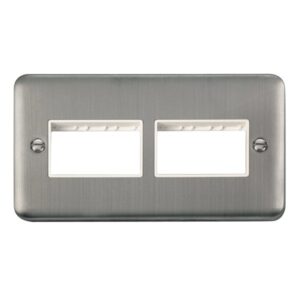 Click Scolmore - Click Deco Plus 2 Gang Minigrid Unfurnished Plate 2 X 3 Apertures (DPSS406WH)