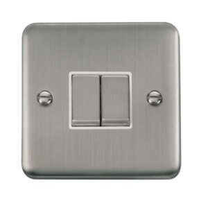 Click Scolmore - Click Deco Plus 10Ax Ingot 2 Gang 2 Way Plate Switch (DPSS412WH)