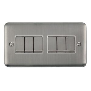 Click Scolmore - Click Deco Plus 10Ax Ingot 6 Gang 2 Way Plate Switch (DPSS416WH)