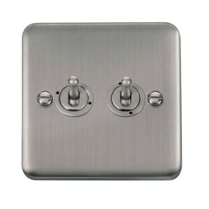 Click Scolmore - Click Deco Plus 10Ax 2 Gang 2 Way Toggle Switch (DPSS422)