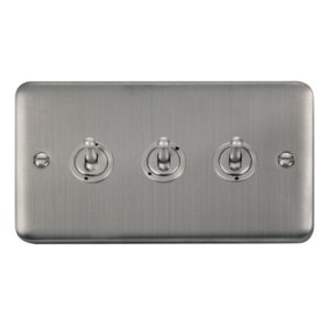 Click Scolmore - Click Deco Plus 10Ax 3 Gang 2 Way Toggle Switch (DPSS423)