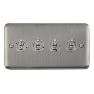 Click Scolmore - Click Deco Plus 10Ax 4 Gang 2 Way Toggle Switch (DPSS424)