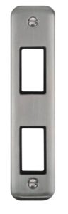 Click Scolmore - Click Deco Plus 2 Gang Minigrid Unfurnished Architrave Plate 2 Apertures (DPSS472BK)