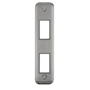 Click Scolmore - Click Deco Plus 2 Gang Minigrid? Unfurnished Architrave Plate 2 Apertures (DPSS472GY)